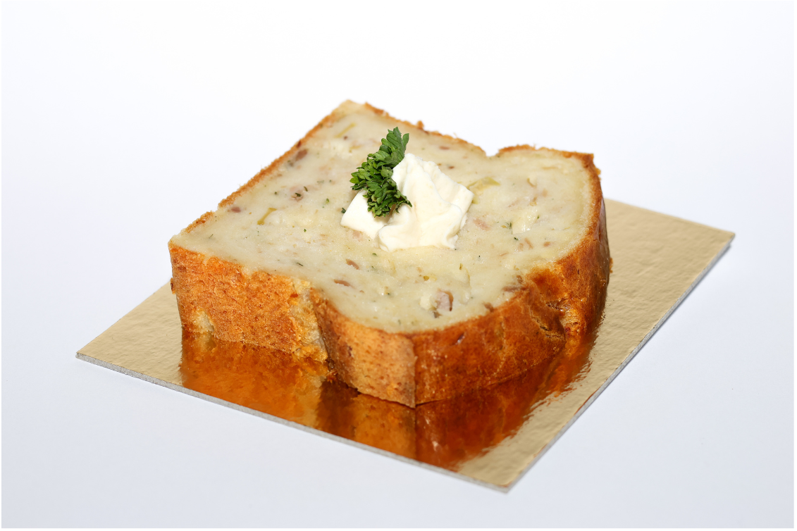 Cake au Thon, Creme d'Olive Vert